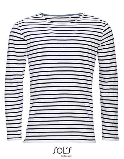 SOL´S - Men´s Long Sleeve Striped T-Shirt Marine