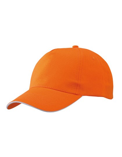 Daiber - 5 Panel Promo Sandwich Cap - Orange, White